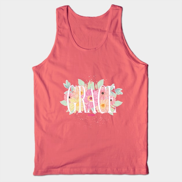 Grace with flowers Tank Top by Richardramirez82